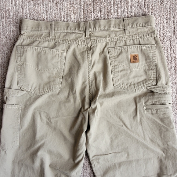 CARHARTT LOOSE ORIGINAL FIT PANTS 100% COTTON RUGGED KHAKI TAN 38 X 32 - Picture 6 of 14